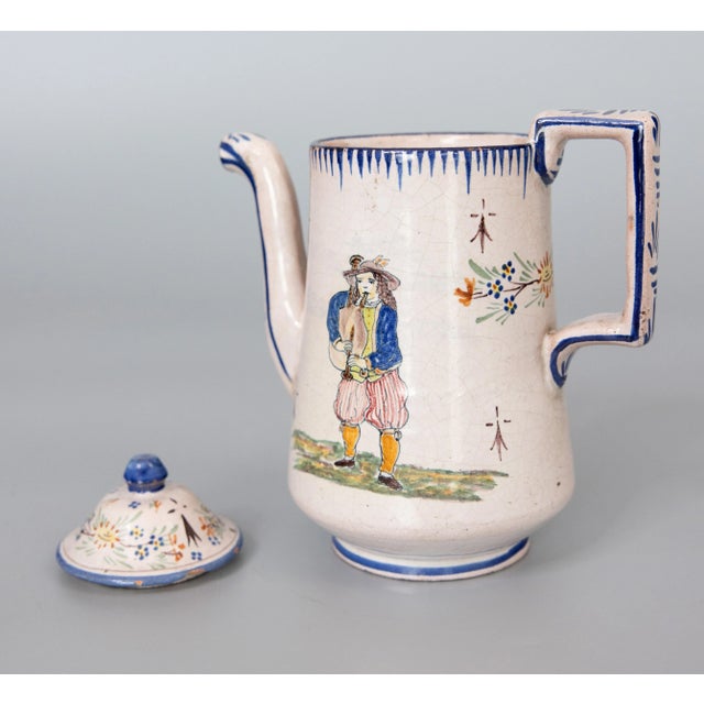 Late 19th Century 19th Century French Malicorne Faience Tea Pot For Sale - Image 5 of 10