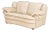 Modern Beige Leather Upholstered 2-Seat Sofa For Sale