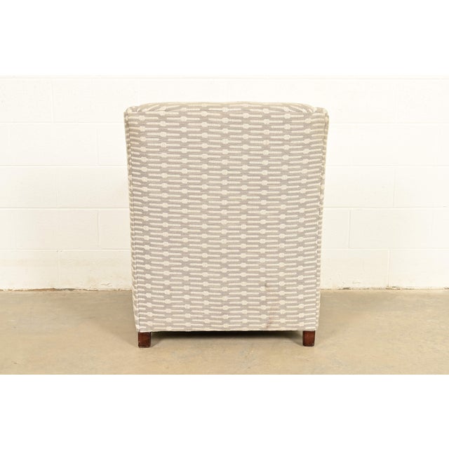 Baker Furniture Style Contemporary Upholstered Barrel Arm Lounge Chair For Sale - Image 12 of 14