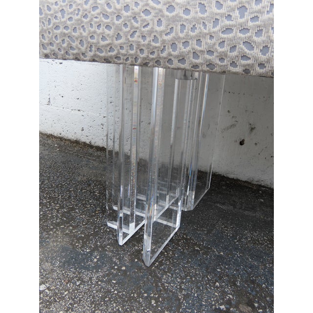 Mid Century Modern Long Lucite End of the Bed Dining Table Bench 6374 For Sale - Image 16 of 18