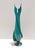 Vintage Teal Encased and Hand-Blown Murano Glass Flower Vase, Italy, 1960s For Sale - Image 12 of 12