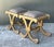 Vintage Gilt Tipped X Benches - A Pair For Sale In West Palm - Image 6 of 12