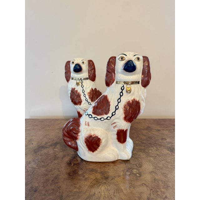 Antique Victorian Staffordshire Dogs, 1880, Set of 2 For Sale - Image 4 of 6