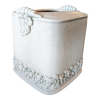 '90s Croscill Aspen Ridge Collection Tissue Box Cover Grape Leaf Motif For Sale