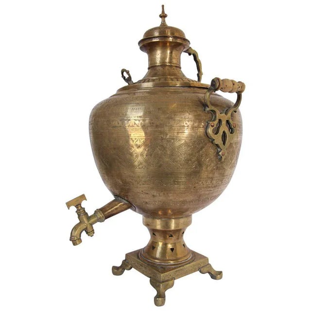 Antique Moroccan Brass Samovar For Sale - Image 13 of 13