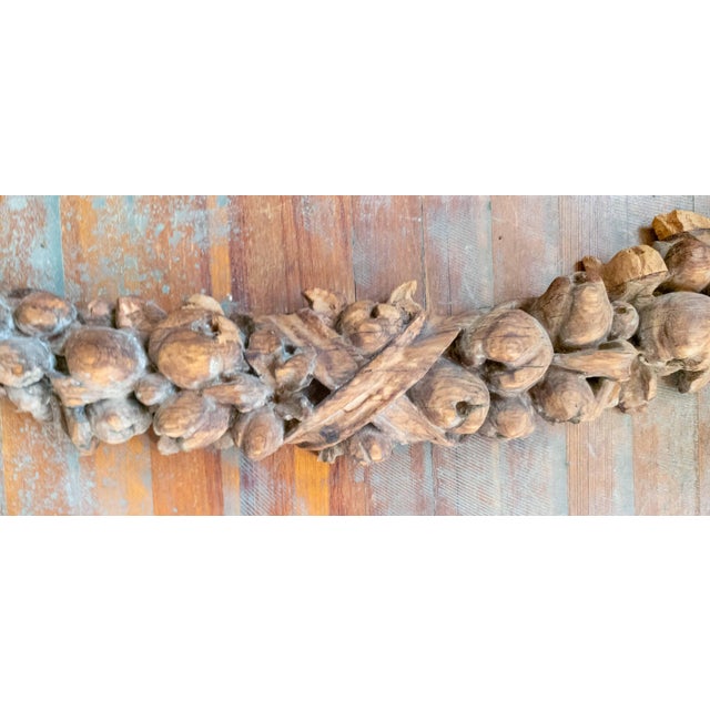 18th Century 17th or 18th C. Carved Wood Decorative Swag in Baroque Style, Continental European For Sale - Image 5 of 18
