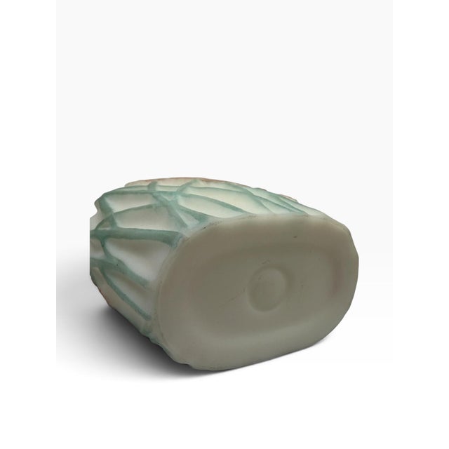 Glass Antique 1920s Consolidated Glass "Screech Owl" Molded Satin Glass Vase For Sale - Image 7 of 7