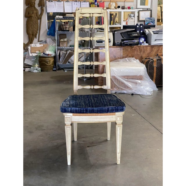 Portoro Nero Marble Dining Set With High Back Thomasville Chairs For Sale - Image 4 of 12