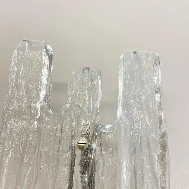 Large Hollywood Regency Ice Glass Wall Light from J. T. Kalmar, 1960s For Sale - Image 18 of 18