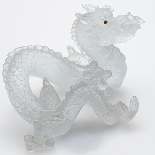 Brown, Green, Clear and Violet Art Glass Dragon Sculptures from Daum, France, 1970s For Sale - Image 4 of 18