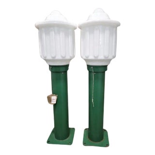 A Pair Vintage Green Path Lights, Emi Poljcane For Sale