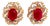 Diamond Ruby Earrings 14 Karat Yellow Gold 3.64 TCW Certified For Sale