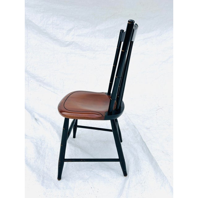 Vintage Hitchcock Spindle-Back Stenciled Dining Chait C. 1960’s. For Sale In New York - Image 6 of 7