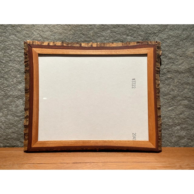 Brown 1990s Hand-Made Live Edge Birchwood Picture Frame For Sale - Image 8 of 8
