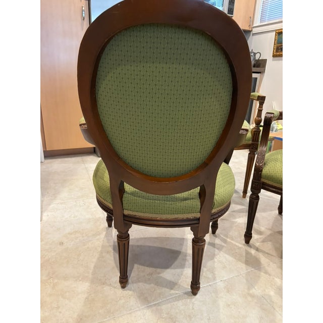 Mid 20th Century Mid 20th Century Three Carved Frame Upholstered Dining Arm Chairs For Sale - Image 5 of 18