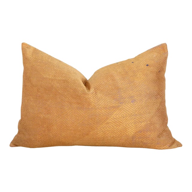 Jarosite Silk Phulkari Pillow For Sale