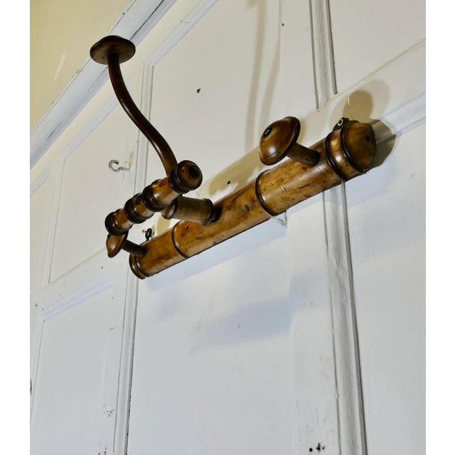 French Simulated Bamboo Hat and Coat Wall Rack For Sale - Image 5 of 8