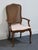 LENOIR FURNITURE Country French Style Cane Back Dining Arm Chair 40" High 22" Wide 20" Deep Seat: 18" High Arms: 24.5"...