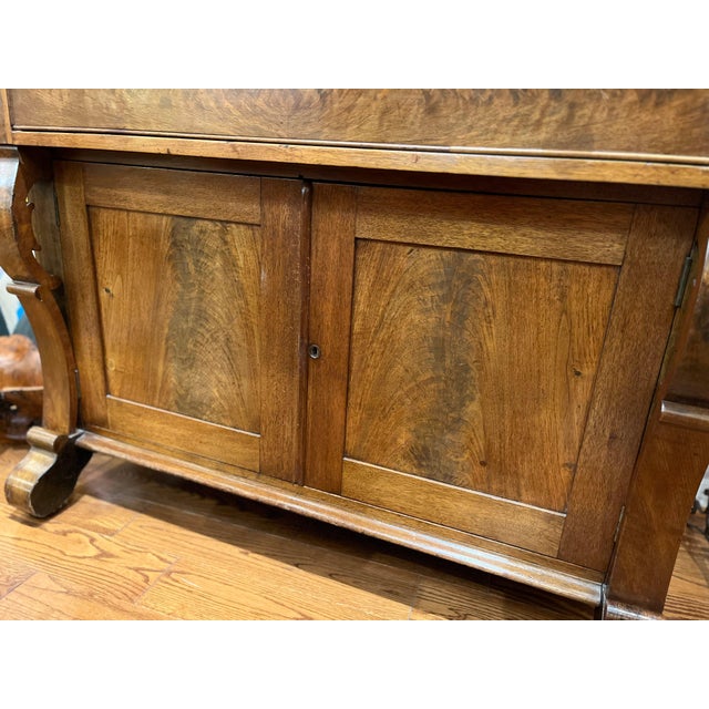 Late 19th Century Empire Late 1800's Walnut Butler's Secretary Desk For Sale - Image 5 of 16