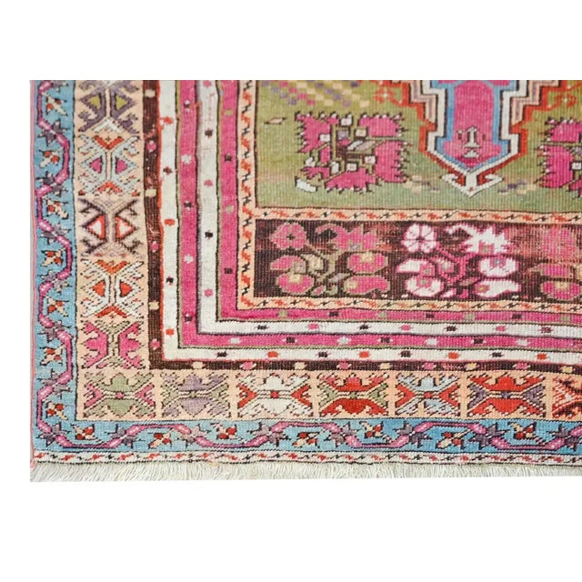 Bright Pink Early 20th Century Turkish Konya Prayer Rug For Sale - Image 8 of 11