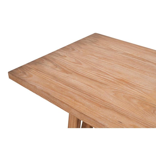 Rustic Trestle Dining Table in Aged Pine, 98 Inch For Sale In Raleigh - Image 6 of 11