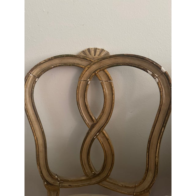 Antique Italian Louis XV Painted & Parcel-Gilt Dining Chairs, Set of 10 For Sale - Image 17 of 17