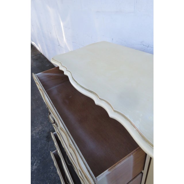 Beige French Shabby Chic Painted Tall Chest of Drawers For Sale - Image 8 of 12