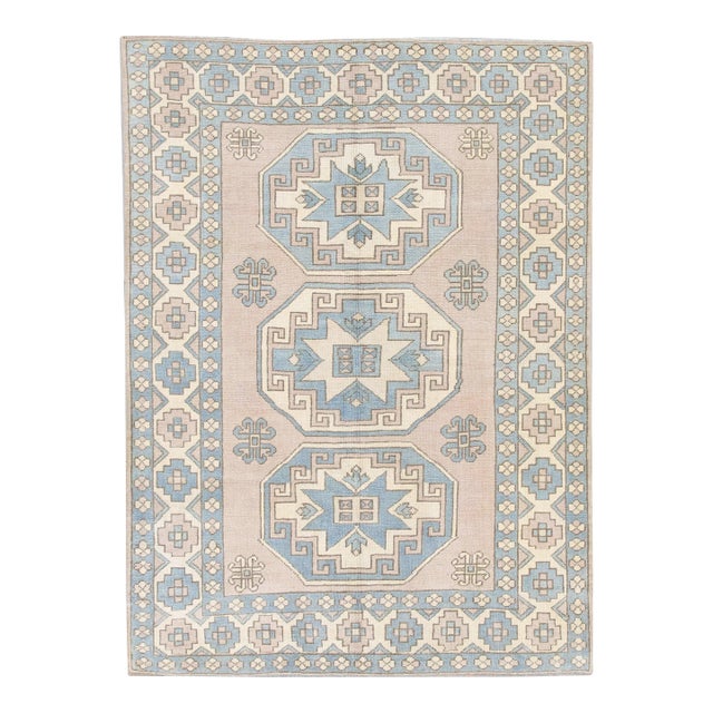 Vintage Turkish Oushak Rug 5'10" x 7'9" For Sale