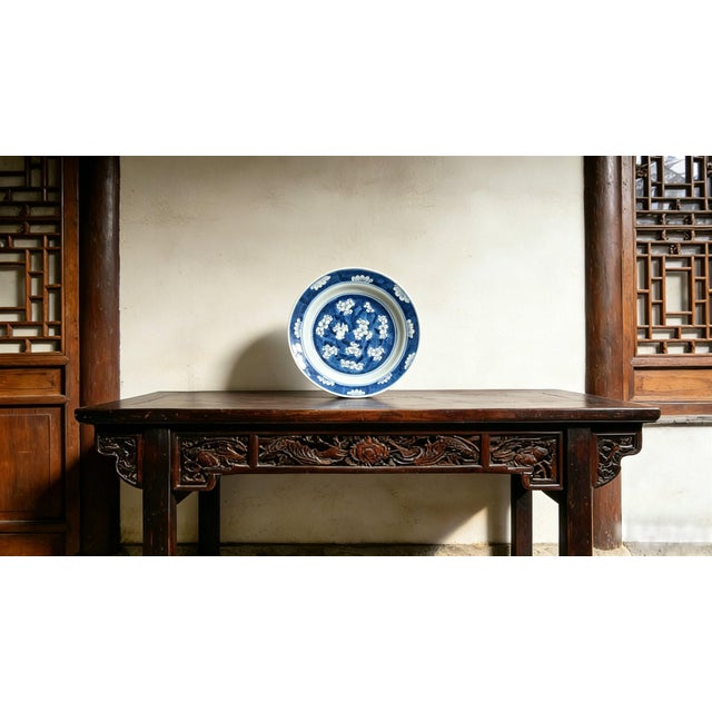 Chinese Ceramic Plate,Blue and White Porcelain Plate Hand Painted Plum Blossoms Pattern For Sale In Seattle - Image 6 of 11