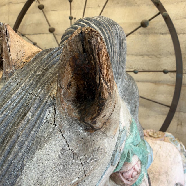For your consideration, an early 20th-century continental decorative carousel horse, typically crafted around 1900. It...