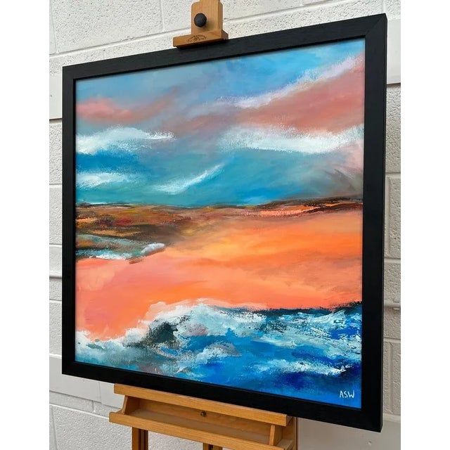 Orange & Blue Abstract English Moorland Landscape Earthy Colours Contemporary British Artist For Sale - Image 9 of 12