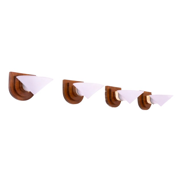 Art Deco Wall Lamps, Poland, 1950s, Set of 4 For Sale
