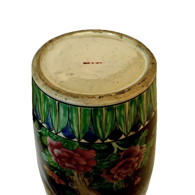 Black Japanese Black Enameled Bird of Paradise Porcelain Vase, Circa 1930 For Sale - Image 8 of 8