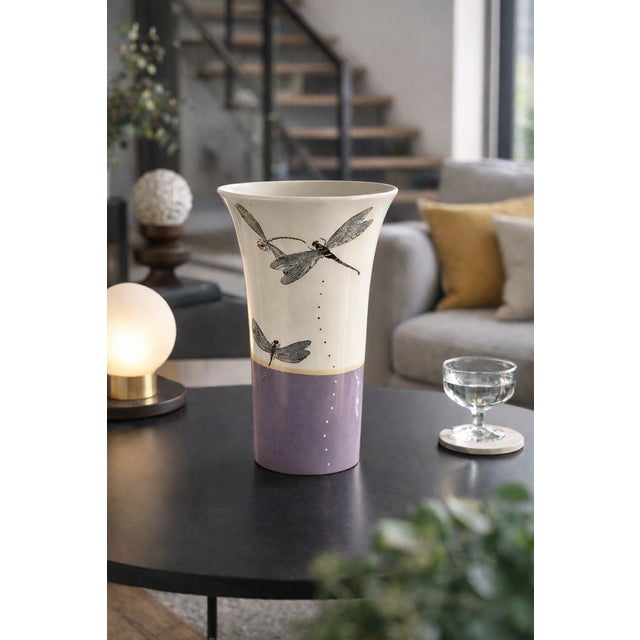 Ceramic Large Ceramic Vase by Fabienne Jouvin, 1990s For Sale - Image 7 of 10