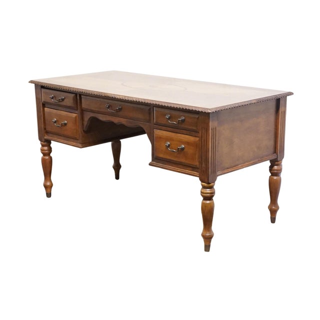 HIGH END Contemporary Traditional 60" Computer Desk w. Sunburst Marquetry Top Cannot identify the manufacturer, but...