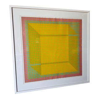 Signed and Framed Julian Stanczak Op Art Serigraph Circa 1971 For Sale
