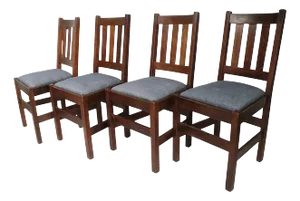 Set of 4 Arts & Crafts Mission Style Dining Chairs by Lifetime Grand Rapids, Circa 1911-20’s