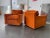 Mid-Century Modern 1970s Tailored Mid-Century Lounge Chairs – Down-Filled Pair in Burnt Orange Upholstery For Sale - Image 3 of 12