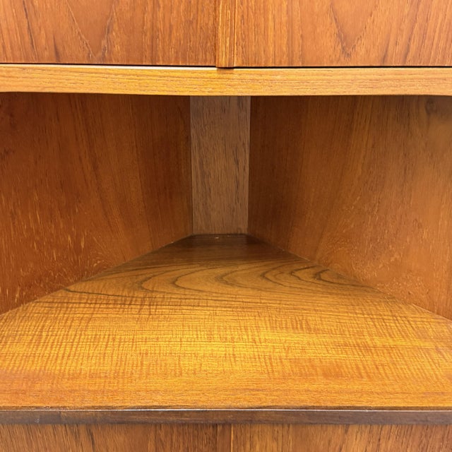 Wood Vintage Danish Modern Teak Corner Cabinet, Circa 1960s Mid Century For Sale - Image 7 of 8