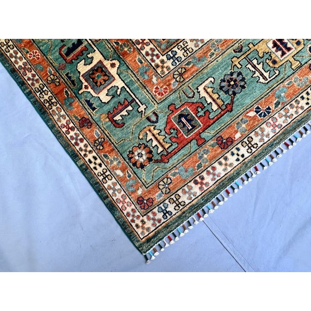 Hand-Knotted Afghan Kazak Chobi Wool Area Rug - 8'8" X 11'10" For Sale - Image 11 of 18
