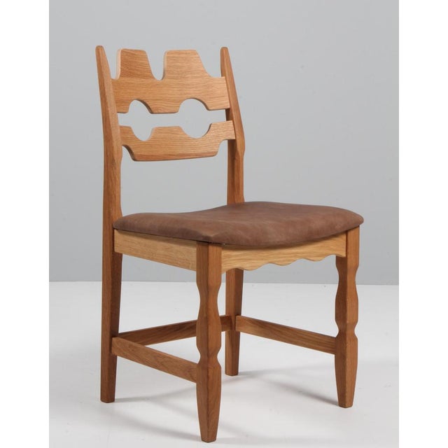 Model Razoblade Oak Dining Chair attributed to Henning Kjærnulf, Denmark, 2023 For Sale - Image 9 of 9