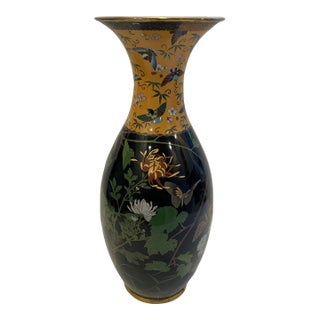 Antique Japanese Cloisonné Vase 18 Inches For Sale