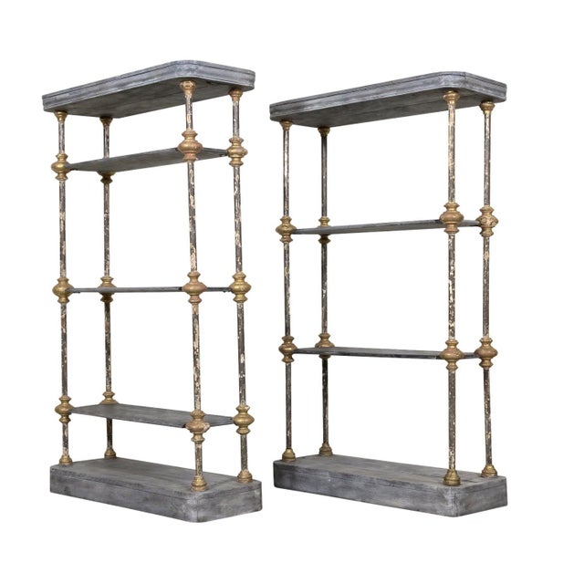 Bespoke French Industrial Artist's Shelf or Étagère With 19th Century Giltwood Fragments For Sale - Image 18 of 18