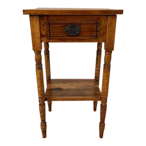 Vintage Federal Style Solid Oak 2 Tier Side or Work Table.