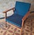 Danish Teak Lounge Chair with Sea Blue-Green Fabric, 1960s For Sale - Image 4 of 11