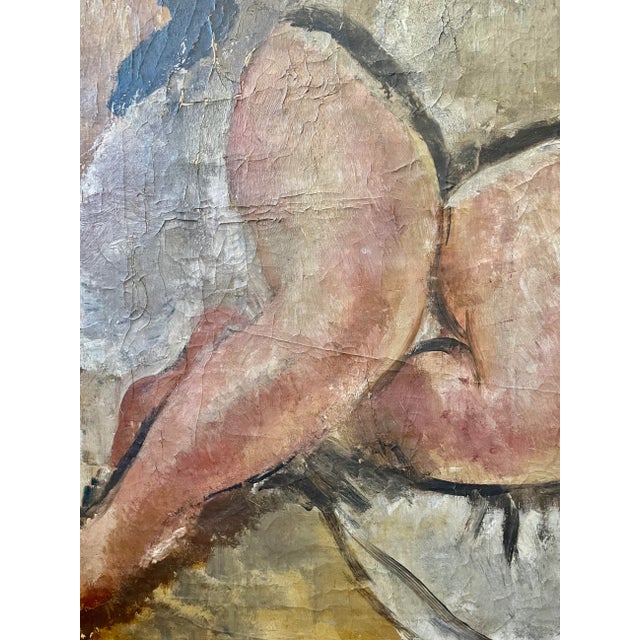 1928 Oil Painting on Canvas of a Reclining Woman Oil on Canvas Signed Georges Louis Emile Capon For Sale - Image 9 of 9