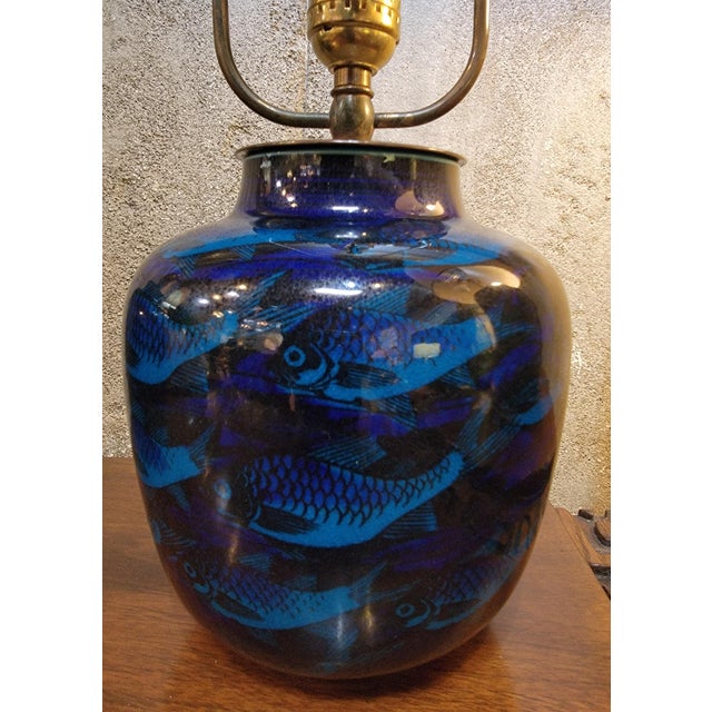 1960s Nils Thorsson for Royal Copenhagen Danish Modern Fish Table Lamps - A Pair For Sale - Image 5 of 11