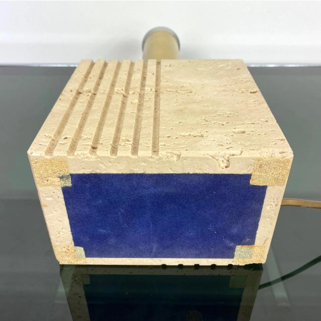 Travertine Base & Brass Table Lamp from Fratelli Mannelli, Italy, 1970s For Sale - Image 18 of 18