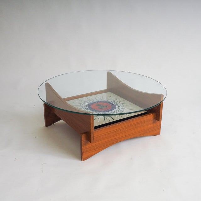 Mid-Century Modern Round Coffee Table with Ceramic Tiles, 1970s For Sale - Image 16 of 16