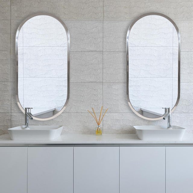 Simone Capsule Stainless Steel Mirror For Sale - Image 9 of 10